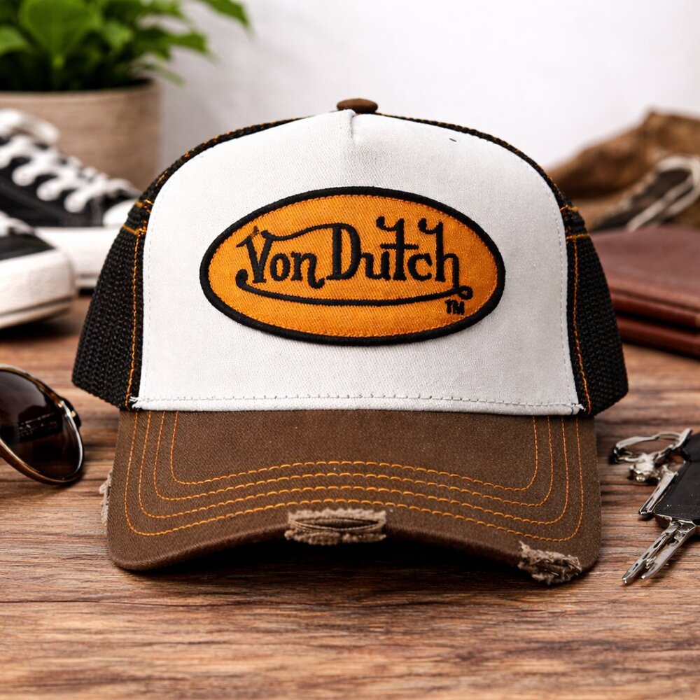 NEW HTF Von Dutch Vintage Rare Distressed Trucker Hat Archive Y2K Deadstock